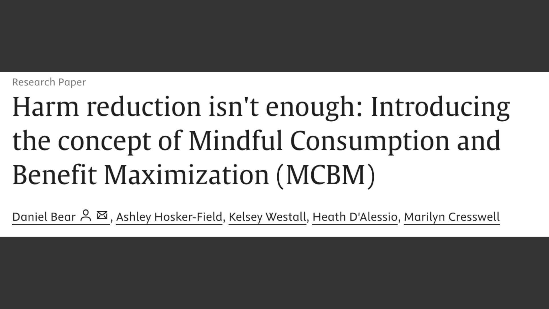 Collection of Beyond fear mongering: Exploring Cannabis harm reduction through Mindful Consumption and Benefit Maximization in a gallery layout